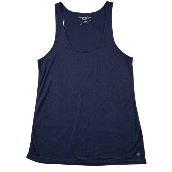 Vtg‎ Y2K 2000s American Eagle Tank Top Womens Sz XL Navy Sparkle Elena Gilbert - Picture 1 of 8